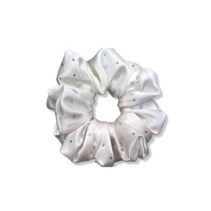Coletero scrunchie blanco con strass brillantes