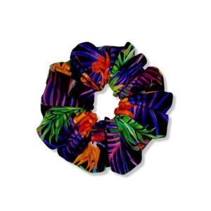 Coletero scrunchie con estampado abstracto en colores intensos