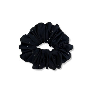 Coletero scrunchie negro con strass brillantes