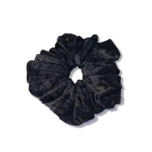 Coletero scrunchie negro de terciopelo suave