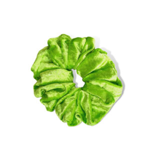 Coletero scrunchie verde de terciopelo suave